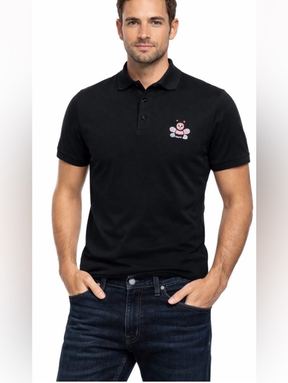 Dior x Kaws Crystal Bee Men's Polo Shirt Size
Medium Black 100% Authentic!